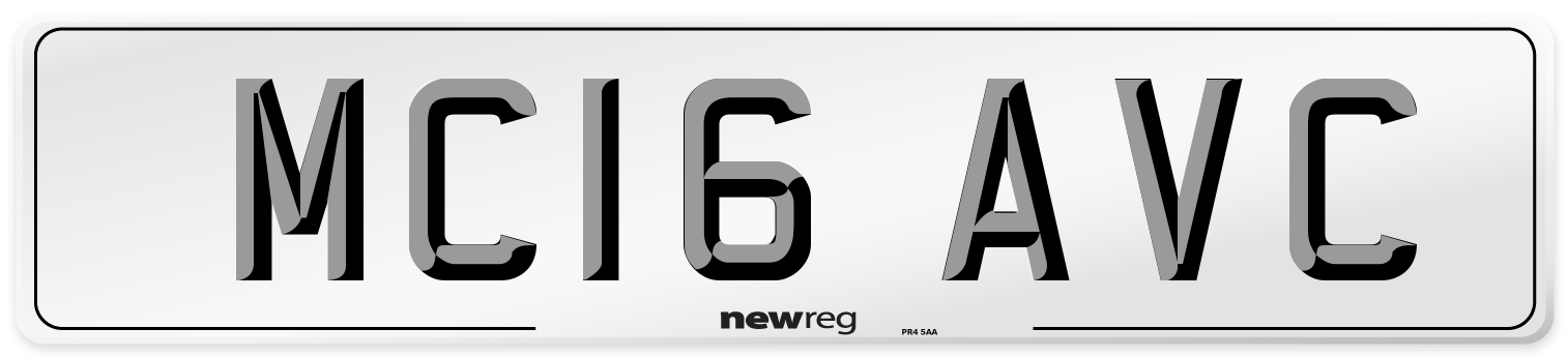 MC16 AVC Number Plate from New Reg